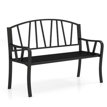 Banc de jardin en métal pour 2 à 3 personnes, résistant aux intempéries