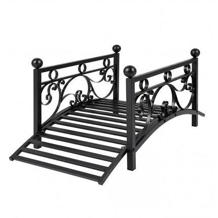 Pont de jardin en métal avec volutes, noir, 101,6 cm (40 pouces)