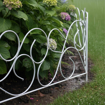 Bordure de jardin en métal, ensemble de 8 pièces, style Art nouveau
