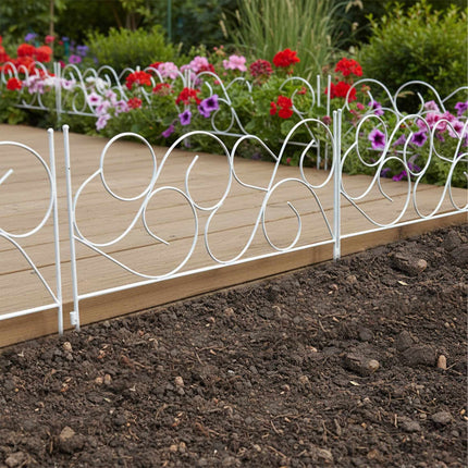 Bordure de jardin en métal, ensemble de 8 pièces, style Art nouveau