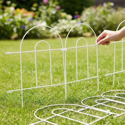 Clôture de jardin en métal, modèle classique en arche, 10 pièces