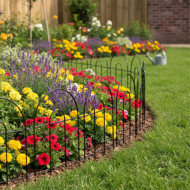 Metall-Gartenzaun, 10-teiliges klassisches Bogendesign