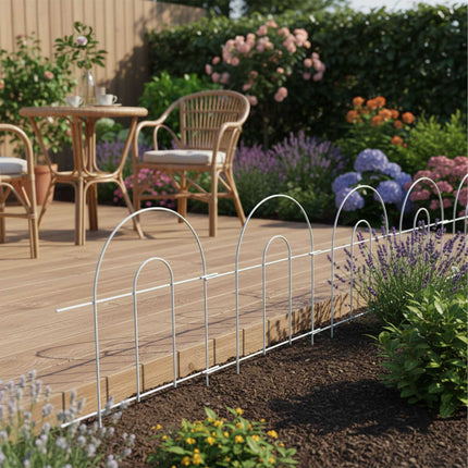 Clôture de jardin en métal, modèle classique en arche, 10 pièces
