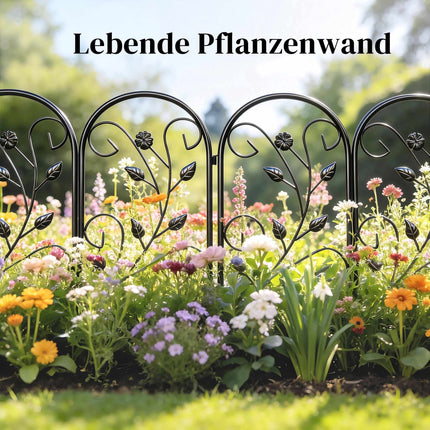 Metall-Gartenzaun, 80x60 cm Paneele, Schwarz, 5er-Set