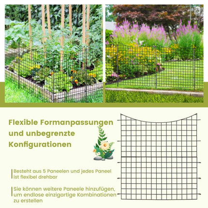 Metall-Gartenzaunfelder, 5er-Pack, 98 cm hoch, schwarz