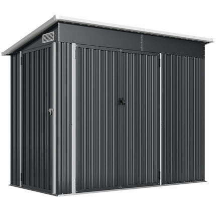 Abri de jardin en métal avec double porte, verrouillable, acier