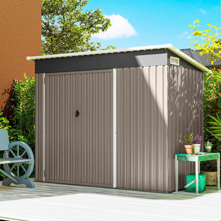 Abri de jardin en métal avec 3 portes verrouillables – 2,68 m²