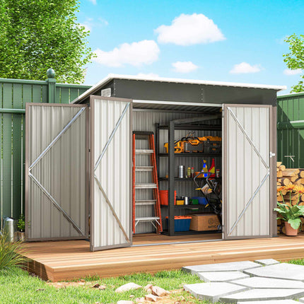 Abri de jardin en métal avec 3 portes verrouillables – 2,68 m²