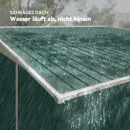 Metal Garden Shed with Sloped Roof, Lockable Double Door