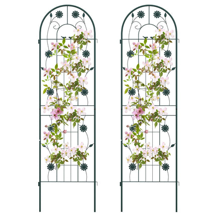 Treillis de jardin en métal, lot de 2, 180 x 51 cm, antirouille