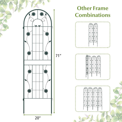 Treillis de jardin en métal, lot de 2, 180 x 51 cm, antirouille