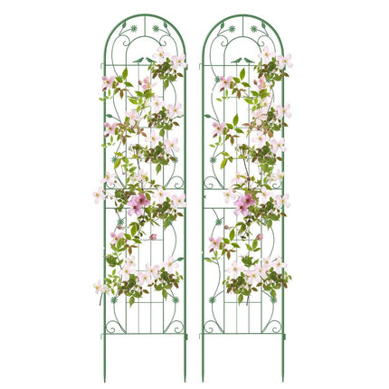 Treillis de jardin en métal - 220 cm, résistant à la rouille, lot de 2
