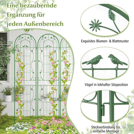 Treillis de jardin en métal - 220 cm, résistant à la rouille, lot de 2