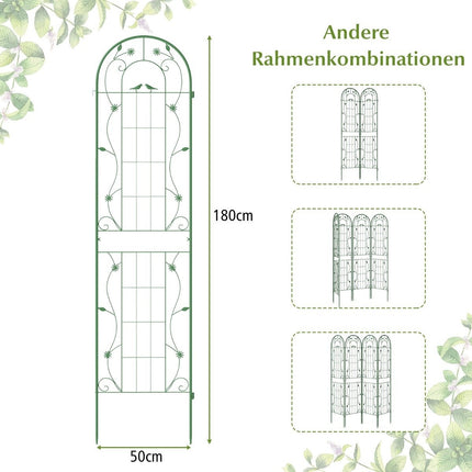 Treillis de jardin en métal - 220 cm, résistant à la rouille, lot de 2