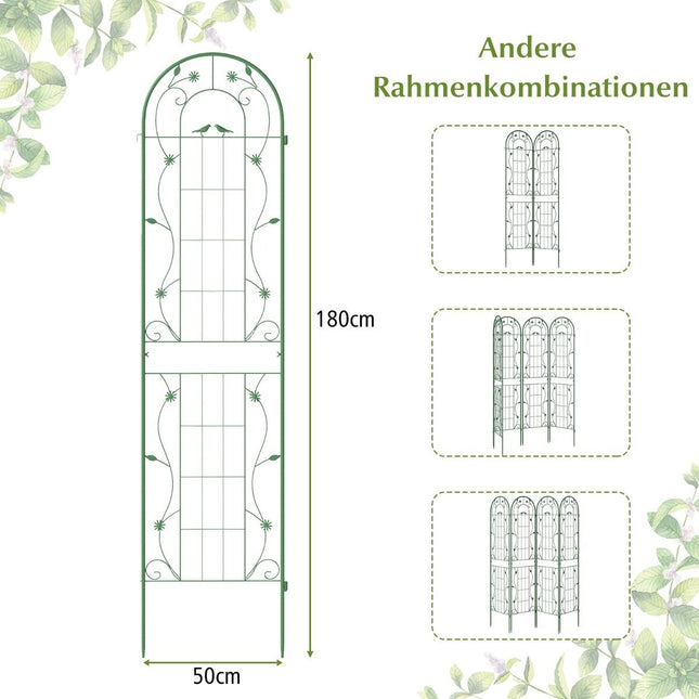 Treillis de jardin en métal - 220 cm, résistant à la rouille, lot de 2