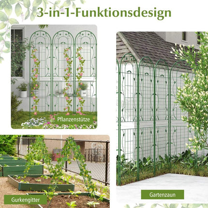 Treillis de jardin en métal - 220 cm, résistant à la rouille, lot de 2