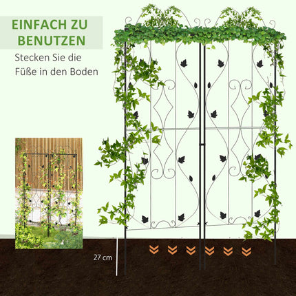 Ensemble de treillis de jardin en métal, lot de 2, acier antirouille