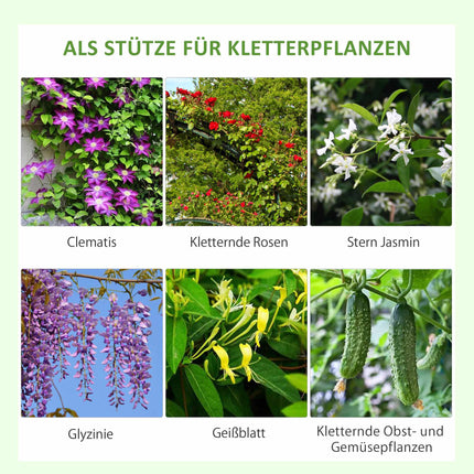 Ensemble de treillis de jardin en métal, lot de 2, acier antirouille