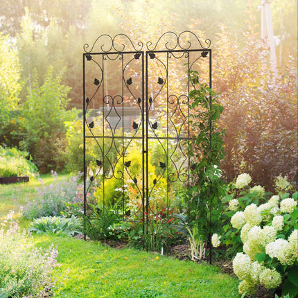 Ensemble de treillis de jardin en métal, lot de 2, acier antirouille