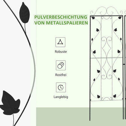 Ensemble de treillis de jardin en métal, lot de 2, acier antirouille