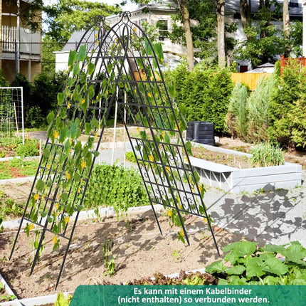 Metall-Gartenspalier-Set, 4er-Pack, 180x50 cm, Schwarz
