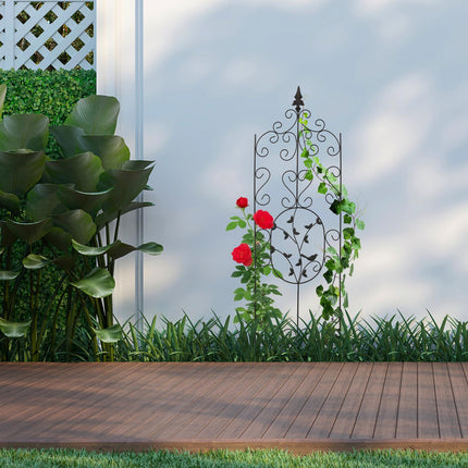 Treillis de jardin en métal, design vintage, support pour plantes grimpantes