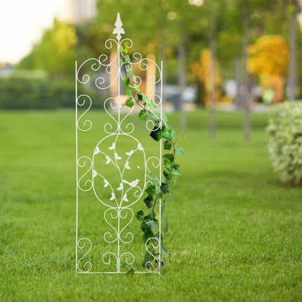 Treillis de jardin en métal, design vintage, support pour plantes grimpantes