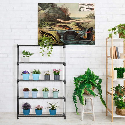 Étagère à plantes en métal avec 6 étagères pour usage intérieur