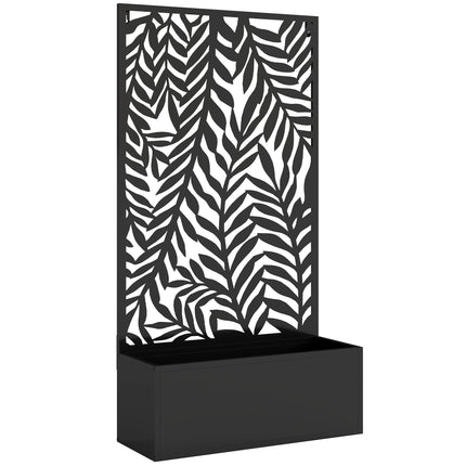Jardinière en métal avec treillis, capacité 20 L, noire