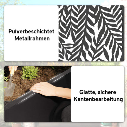 Jardinière en métal avec treillis, capacité 20 L, noire