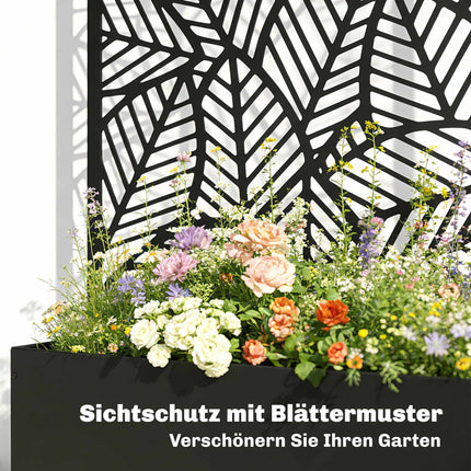 Metall-Pflanzkasten mit Spalier, 38 l Fassungsvermögen, Schwarz