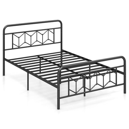 Cadre de lit plateforme en métal pour matelas 200 x 140 cm, noir