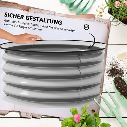 Metall-Hochbeete, 2er-Set - 60x60x30 cm, Silber