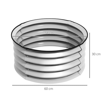 Metall-Hochbeete, 2er-Set - 60x60x30 cm, Silber