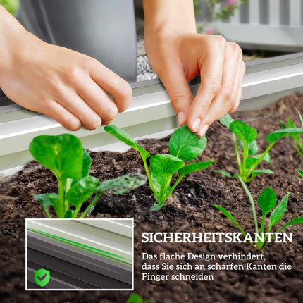 Metall-Hochbeet 2er-Set, offener Boden, 110x50x30cm