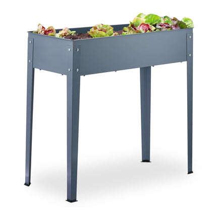 Jardinière surélevée en métal gris