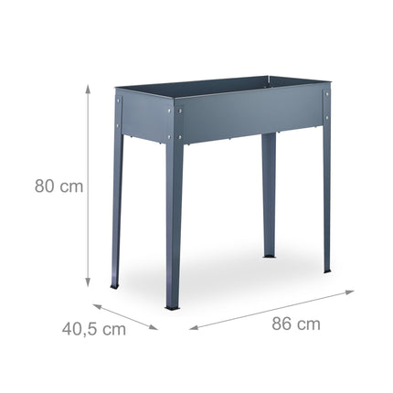 Jardinière surélevée en métal gris