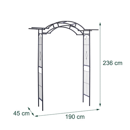 Metallrosenbogen, Rankhilfe aus schwarzem Stahl
