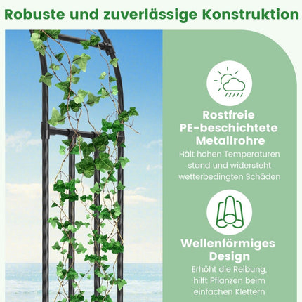 Arche à roses en métal, treillis pour plantes grimpantes, grand arc décoratif