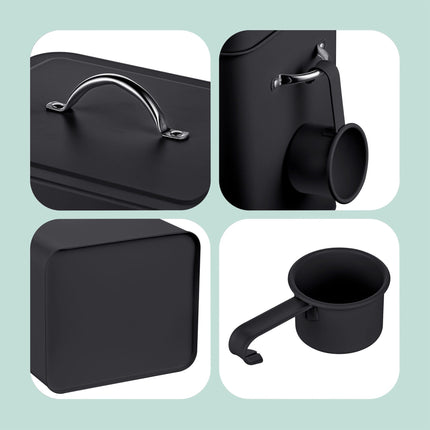 Boîte de rangement en métal avec couvercle, capacité de 6 L