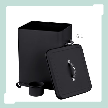 Boîte de rangement en métal avec couvercle, capacité de 6 L