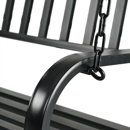 Banc suspendu en métal pour 2 personnes - Accoudoirs, assise incurvée