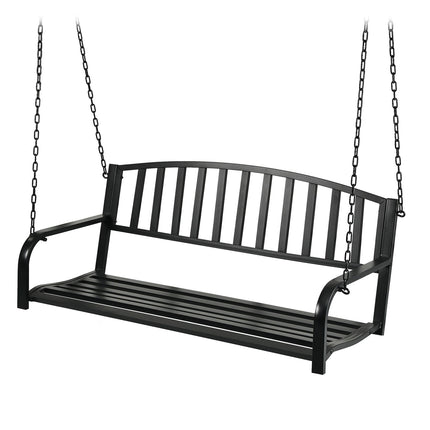 Banc suspendu en métal pour 2 personnes - Accoudoirs, assise incurvée