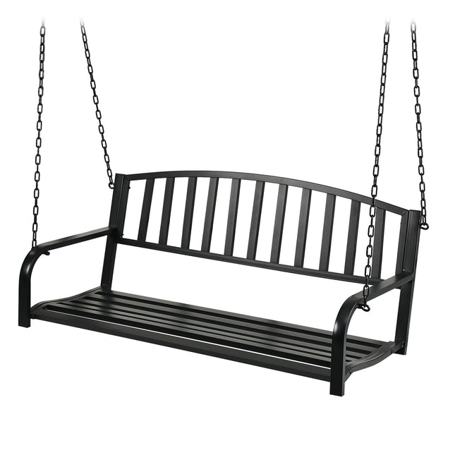 Banc suspendu en métal pour 2 personnes - Accoudoirs, assise incurvée