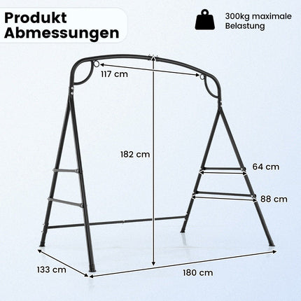 Cadre de balançoire en métal avec double option de suspension, capacité de 300 kg