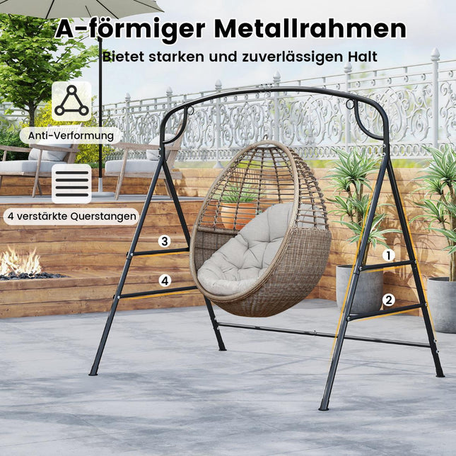 Cadre de balançoire en métal avec double option de suspension, capacité de 300 kg