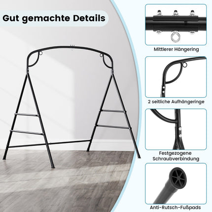Cadre de balançoire en métal avec double option de suspension, capacité de 300 kg