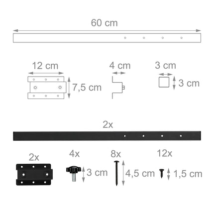 Metalltischverlängerung – 60 cm, pulverbeschichtet, stabil