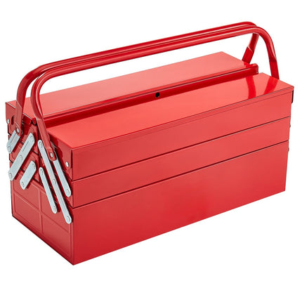 Metal Tool Box, 18-Inch, Cantilever 5-Tray, Lock Hole