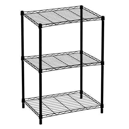 Metal Wire Shelving Unit with 3 Tiers and Levelling Feet, Black, 84 cm